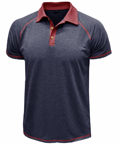 Men Summer Lapel Henry T-Shirt With Short Sleeves